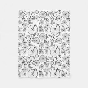 Old Fashioned Bicycles CUSTOM BACKGROUND COLOR Fleece Blanket