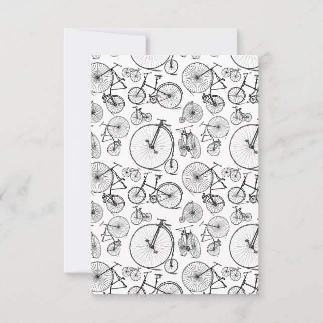 Old Fashioned Bicycles CUSTOM BACKGROUND COLOR Thank You Card (Front)