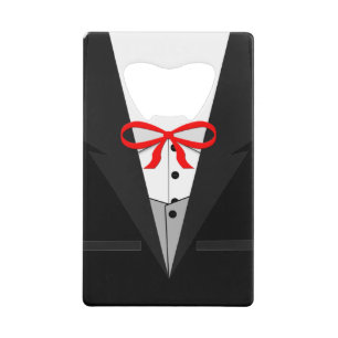 Old Fashioned Black Tuxedo Credit Card Bottle Opener