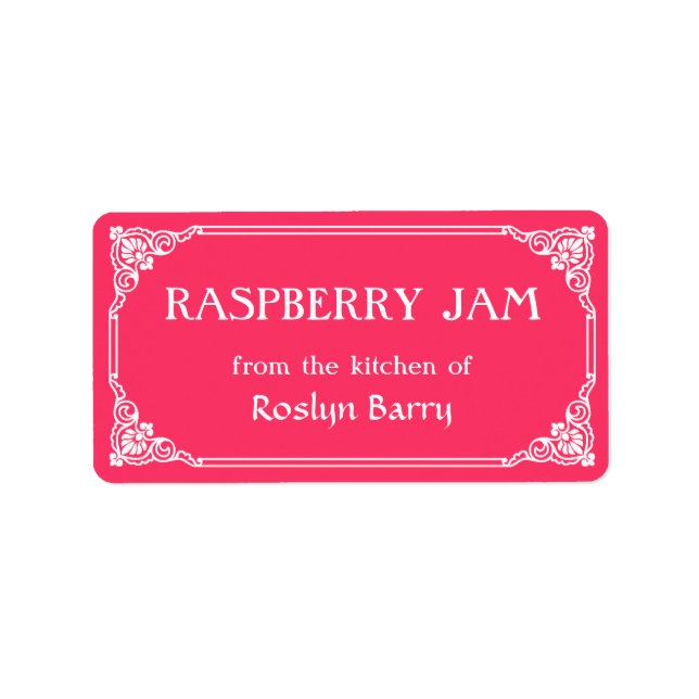 Old Fashioned Border Raspberry Jam Jar Label (Front)