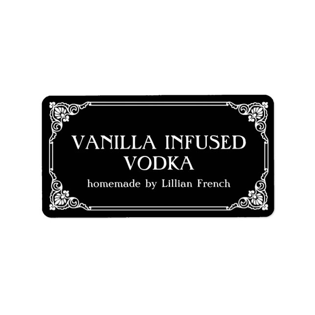 Old Fashioned Border Vanilla Vodka Gift Label (Front)