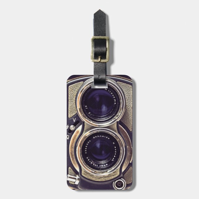 Old-fashioned camera luggage tag (Front Vertical)