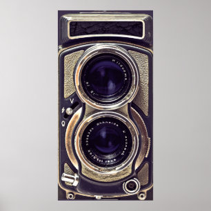 Old-fashioned camera poster
