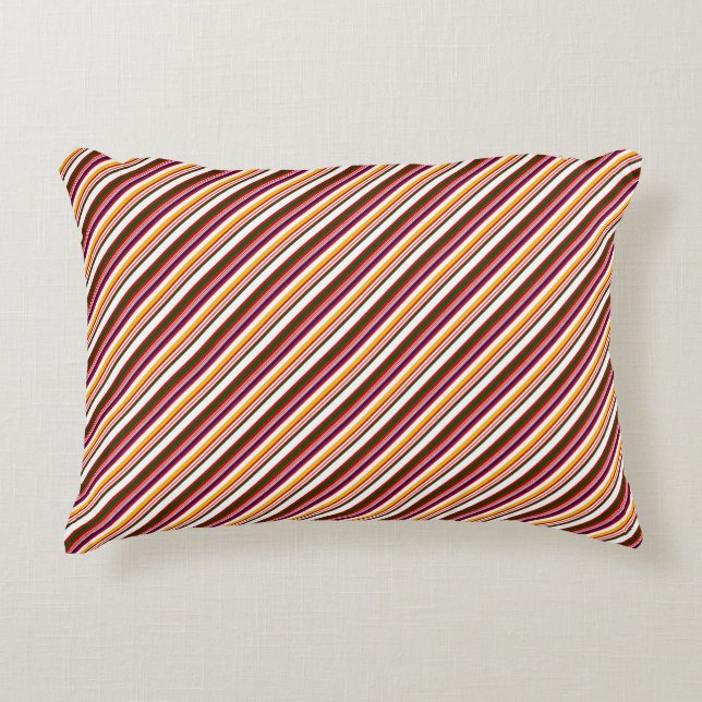 Old Fashioned Candy Stripes (small scale) Accent Pillow (Front)