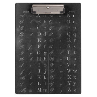 Old Fashioned Chalkboard Alphabet Clipboard