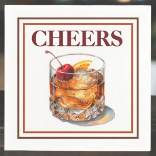Old Fashioned Cheers Cocktail Napkin