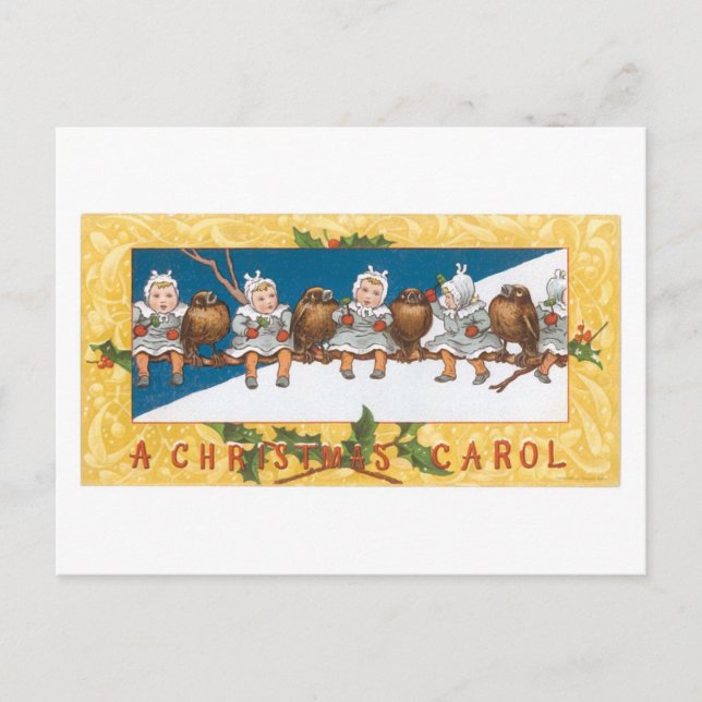 Old-fashioned Christmas, Babies Holiday Postcard (Front)