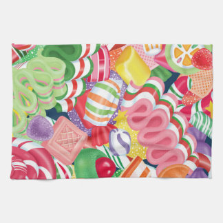 Old Fashioned Christmas Candy Clock Kitchen Towel