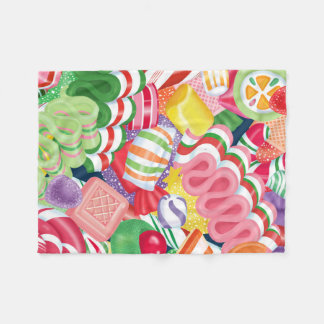 Old Fashioned Christmas Candy Fleece Blanket