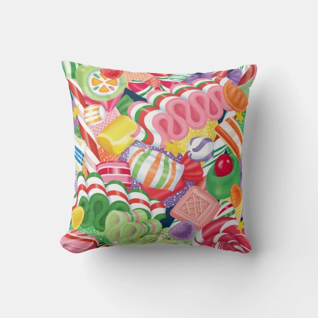 Old Fashioned Christmas Candy Pillow (Front)