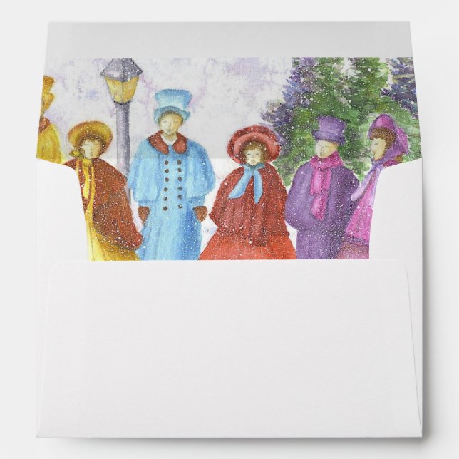 OLD FASHIONED CHRISTMAS CAROLERS PEACEFUL JOY ENVELOPE (Back (Bottom))