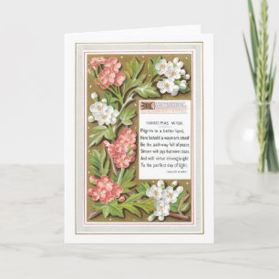 Old-fashioned Christmas, Flower Holiday Card