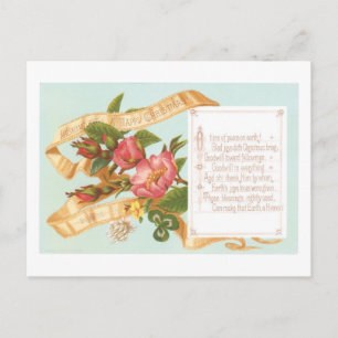 Old-fashioned Christmas, Flower Holiday Postcard