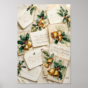 Old-Fashioned Christmas Greeting Cards Print