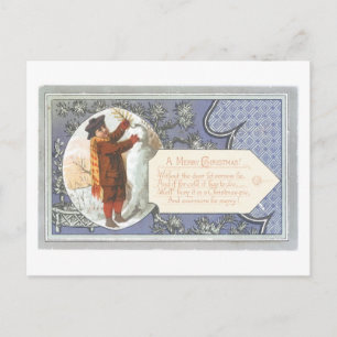 Old-fashioned Christmas Holiday Postcard