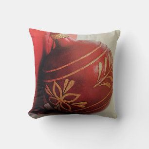 OLD FASHIONED CHRISTMAS ORNAMENT THROW PILLOW