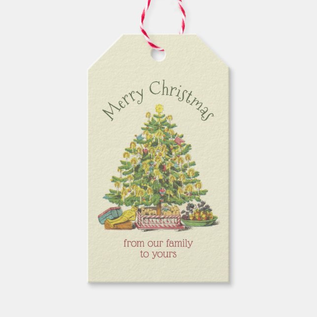 Old Fashioned Christmas Personalized Gift Tags (Front)