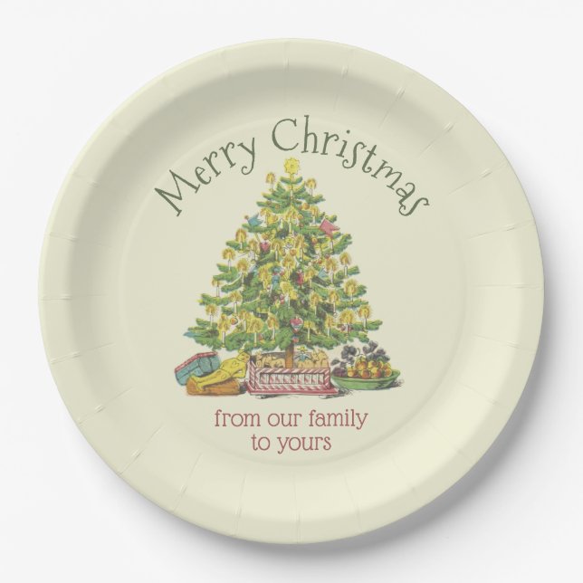 Old Fashioned Christmas Personalized Paper Plate (Front)