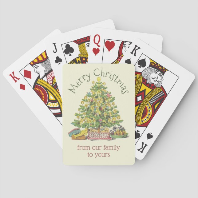 Old Fashioned Christmas Personalized Playing Cards (Back)
