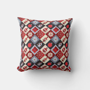 Old Fashioned Christmas Quilt Throw Pillow