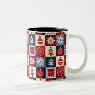 Old Fashioned Christmas Quilt Two-Tone Coffee Mug