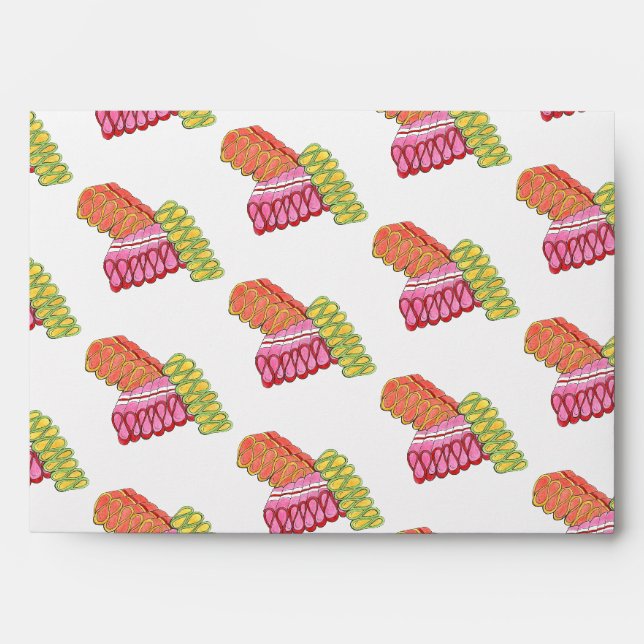 Old-Fashioned Christmas Ribbon Candy Holiday Sweet Envelope (Front)
