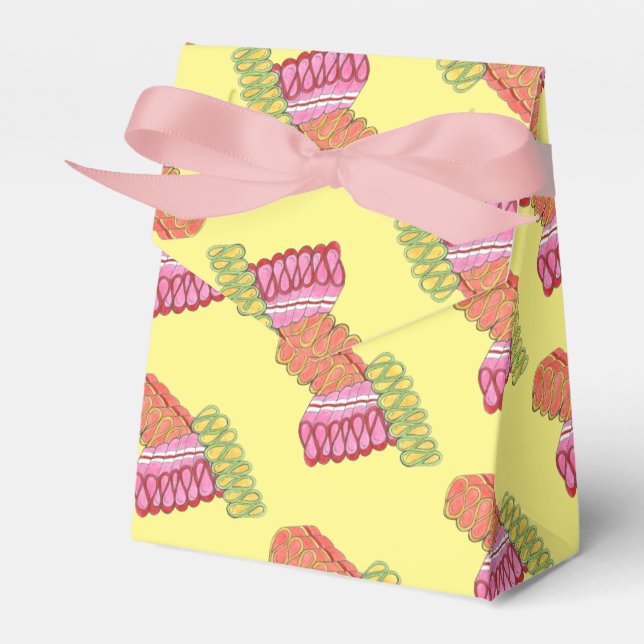 Old-Fashioned Christmas Ribbon Candy Holiday Sweet Favor Box (Front Side)