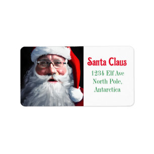 Old Fashioned Christmas Santa Claus Label