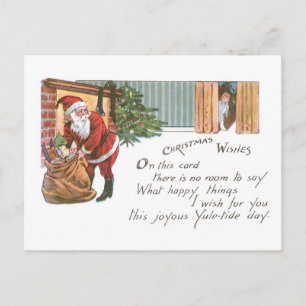 Old-fashioned Christmas, Santa Holiday Postcard