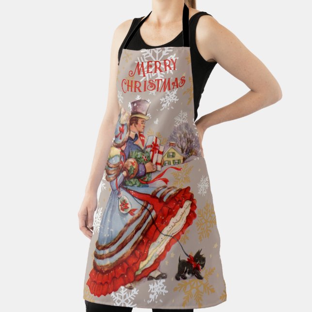 Old-Fashioned Christmas Shopping Apron (Insitu)