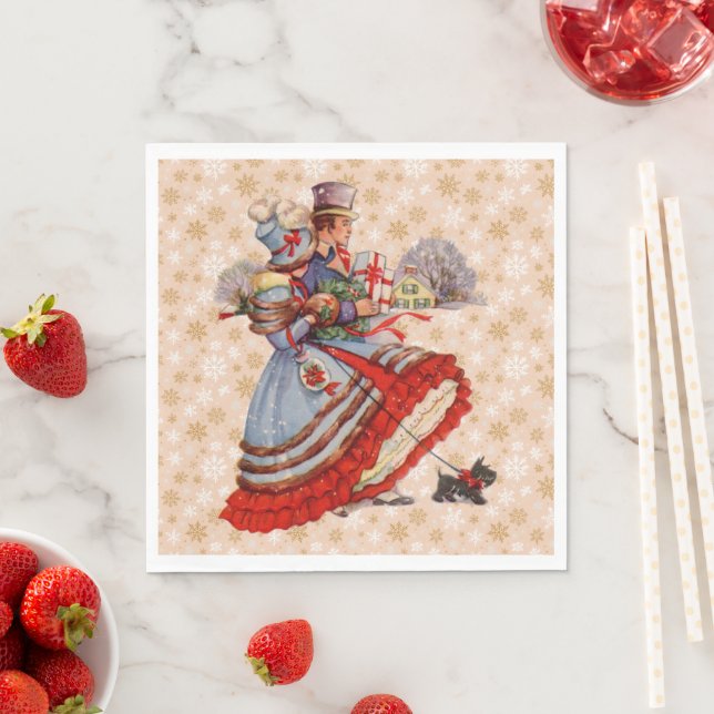 Old-Fashioned Christmas Shopping Napkin (Insitu)