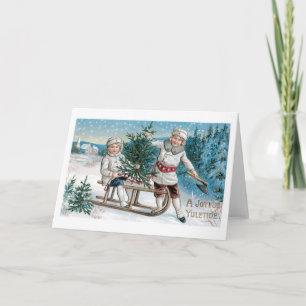 Old-fashioned Christmas, Sled Holiday Card