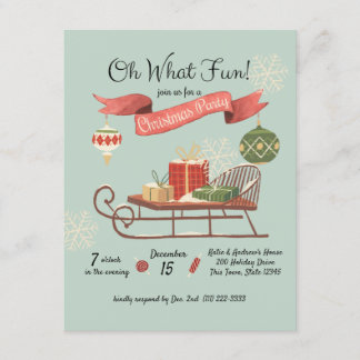 Old Fashioned Christmas Sled Invitation