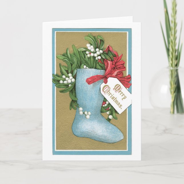 Old-fashioned Christmas, Socks Holiday Card (Front)