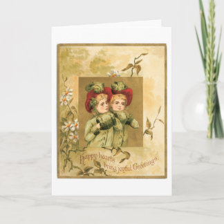 Old-fashioned Christmas, Twins Holiday Card