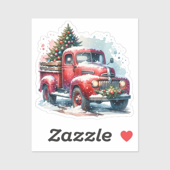 Old-Fashioned Christmas Vintage Red Truck (Sheet)