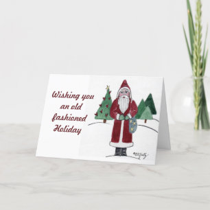 Old Fashioned Christmas Wish from Father Christmas Holiday Card