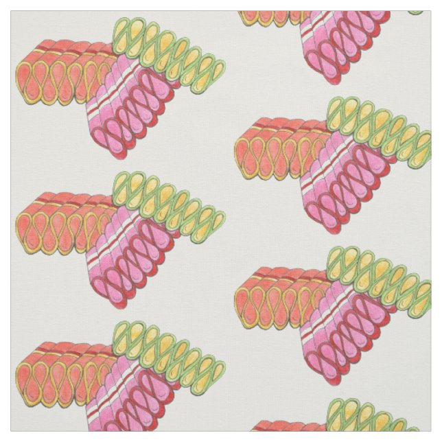 Old Fashioned Classic Hard Ribbon Candy Christmas Fabric (Swatch)