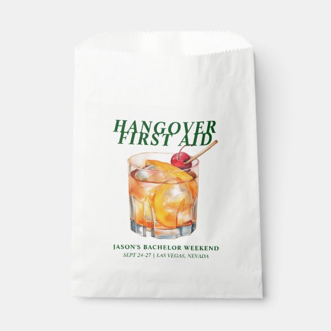 Old Fashioned Cocktail Bachelor Hangover Kit Favour Bag (Front)