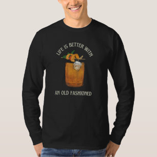 Old Fashioned Cocktail Bartender Mixology Vintage T-Shirt