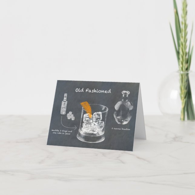 Old Fashioned Cocktail Card (Front)