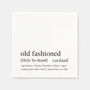 Old Fashioned Cocktail Modern Black Typography Napkin
