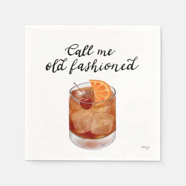 Old Fashioned Cocktail Napkins (Front)