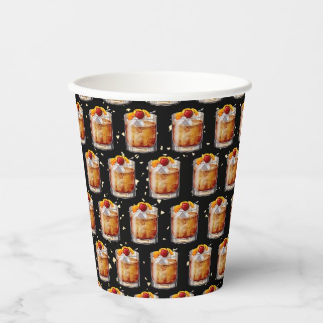 Old Fashioned Cocktail Paper Cups (Front)