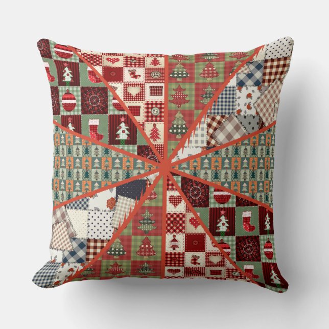 Old Fashioned Country Christmas Decor Throw Pillow (Front)