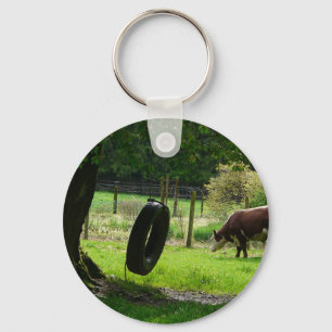 Old Fashioned Country Tire Swing Keychain