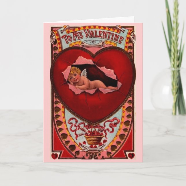 Old Fashioned Cupid Valentine Card (Front)