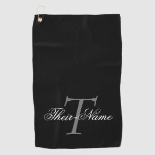 Old Fashioned Editable Name & Initial Golf Towel