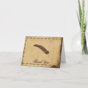 Old Fashioned Elegance Parchment Quill Thank You Card