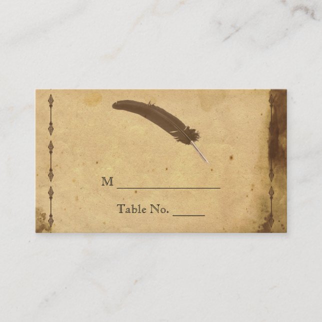 Old Fashioned Elegance Wedding Place Cards (Front)